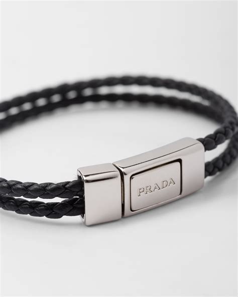 prada braided nappa leather bracelet